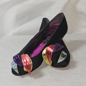 VTG Beverly Feldman Womens Colorful Ribbon Satin Flats  Sz 5.5